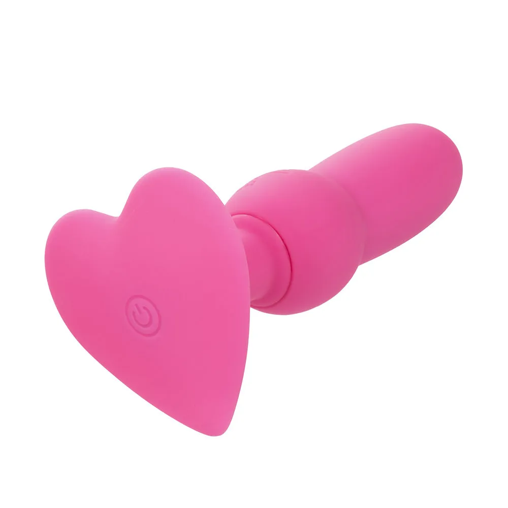 First Time Vibrating Beaded Anal Probe With Heart Base