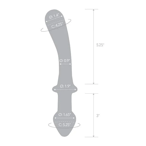 Glas - Classic Curved Dual Ended Glass Dildo 9" (Clear)