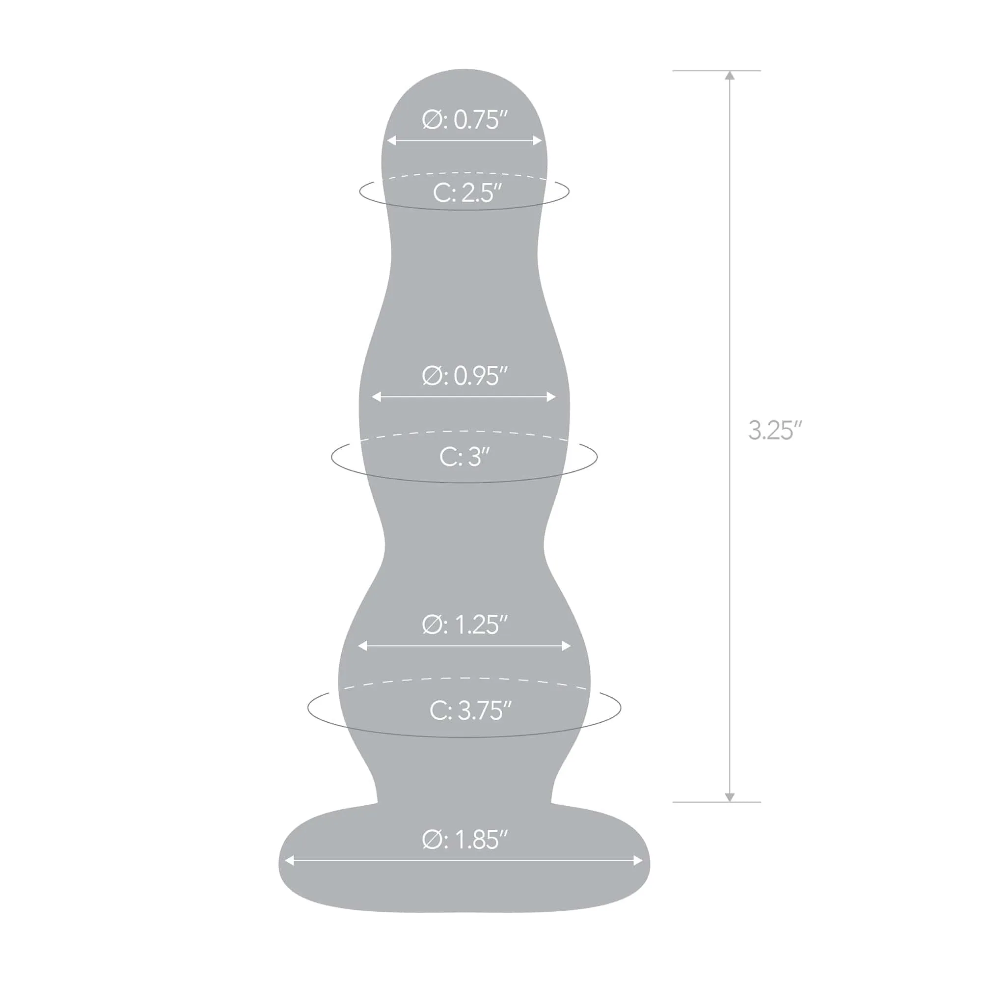 Glas - Glass Butt Plug 4" (Clear)