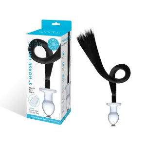 Glas - Horse Tail Glass Butt Plug 3" (Clear)