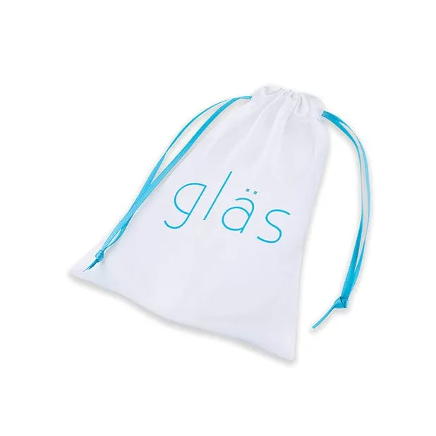 Glas - Remote Control Rechargeable Vibrating Glass Butt Plug 3.5" (Blue)