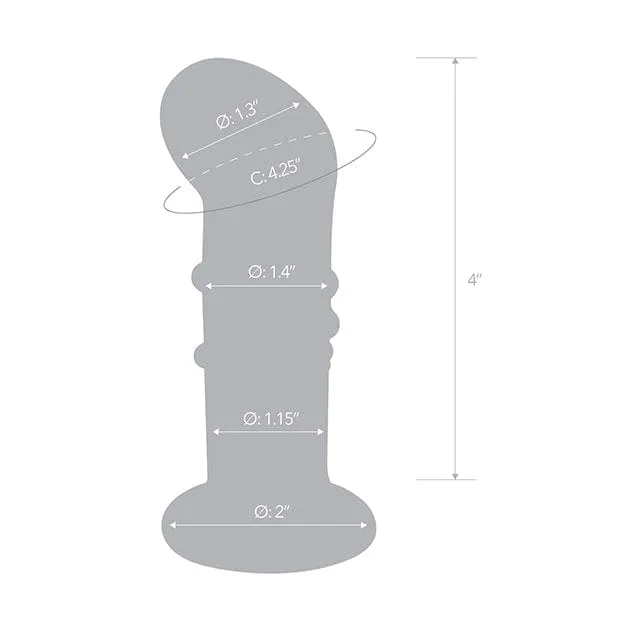 Glas - Remote Control Rechargeable Vibrating Glass Dotted G Spot P Spot Plug 4" (Blue)