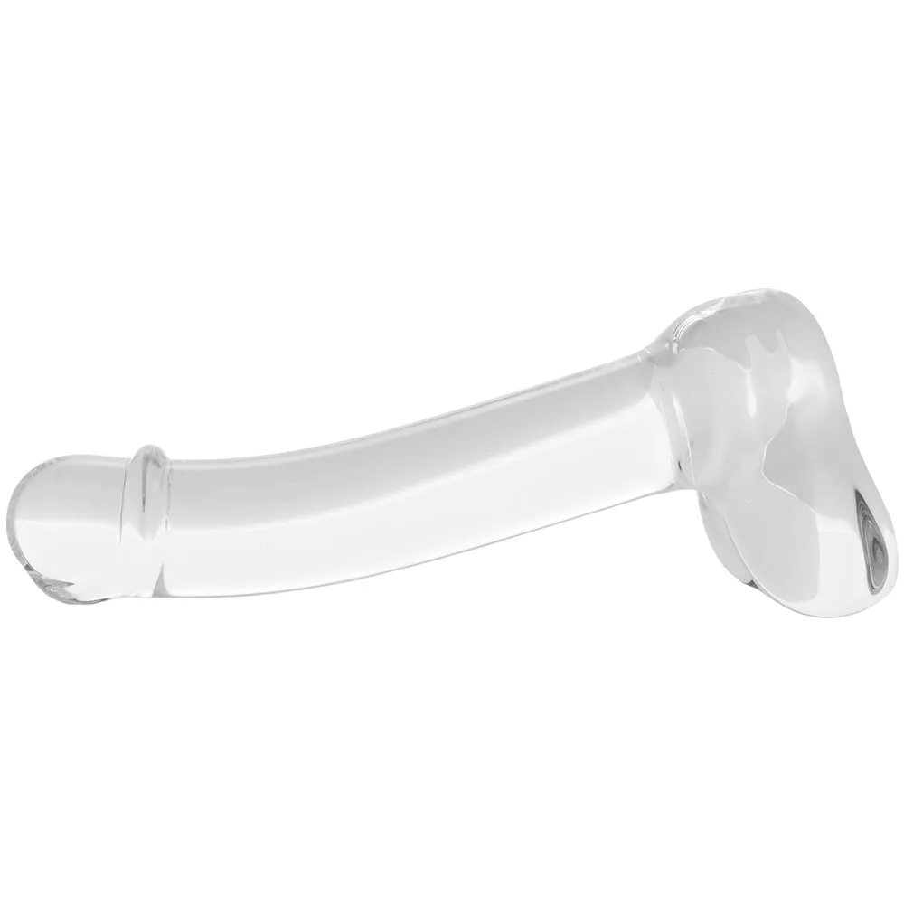 gläs 7 Inch Realistic Curved G-Spot Glass Dildo