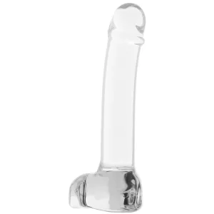 gläs 7 Inch Realistic Curved G-Spot Glass Dildo