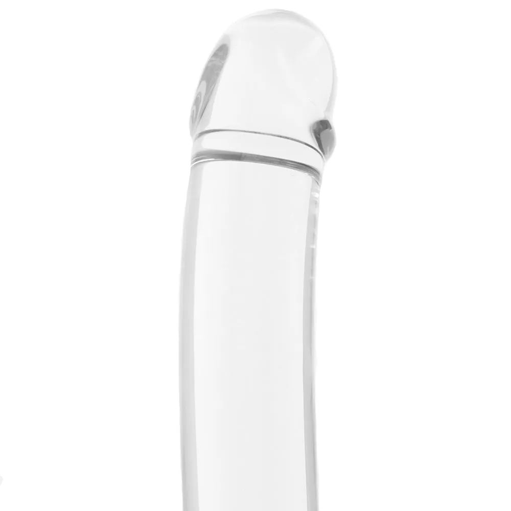 gläs 7 Inch Realistic Curved G-Spot Glass Dildo