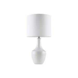 Hampton Hill Celine Textured Ceramic Table Lamp - WHITE ONE SIZE
