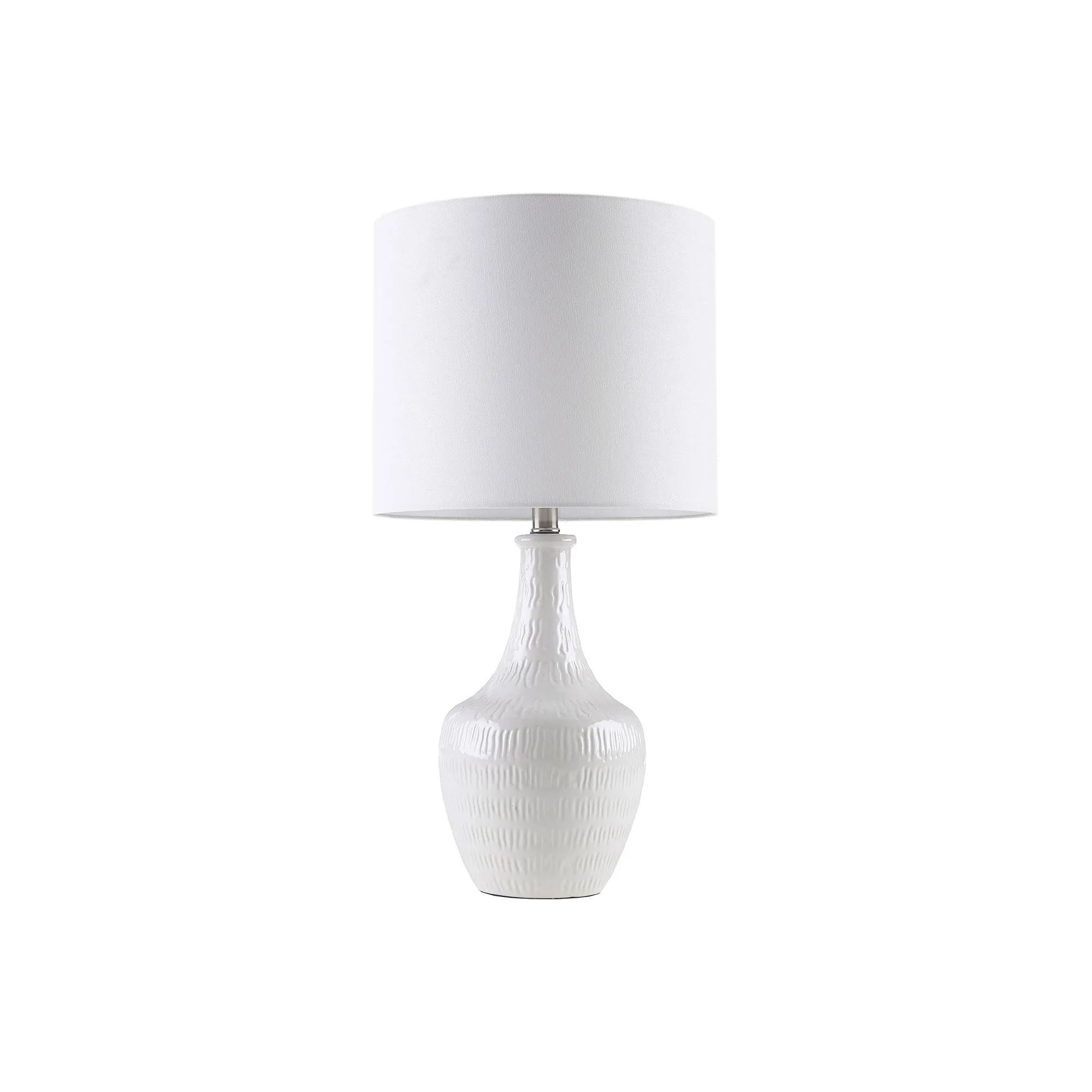Hampton Hill Celine Textured Ceramic Table Lamp - WHITE ONE SIZE