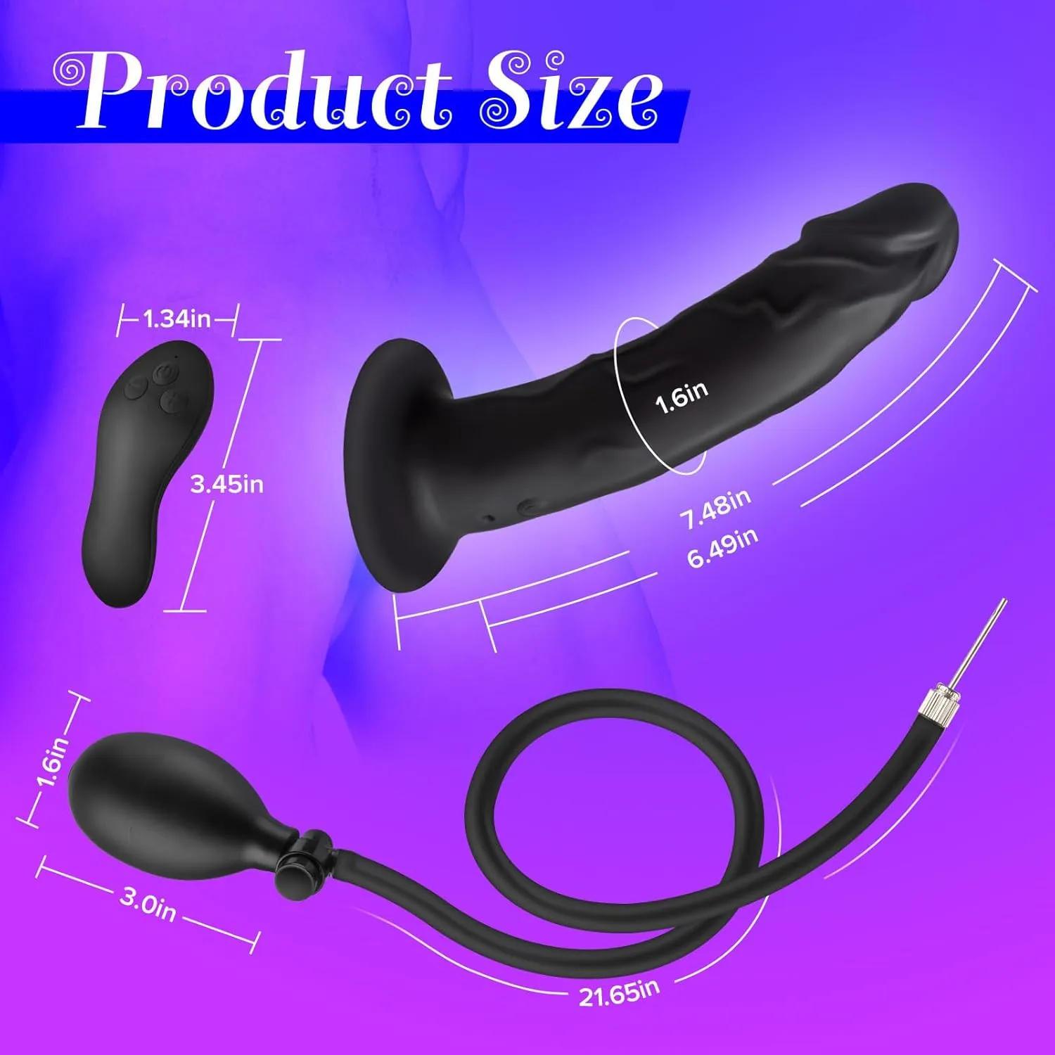 Inflatable Butt Plug Anal Training Stretcher Extender Vibrating Suction Cup Dildo