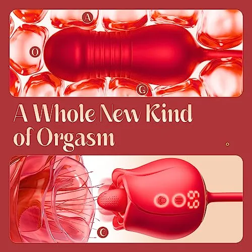 IvoryEss - Rose Vibrator with Rotating Tongue & Thrusting Vibrator