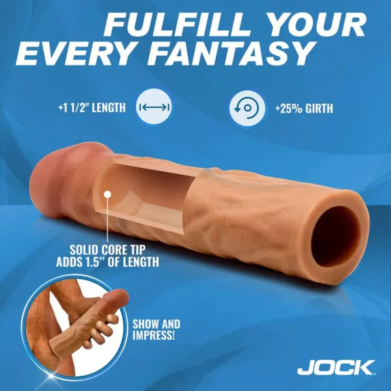Jock 1.5&quot; Silicone Penis Extension Sleeve - Medium