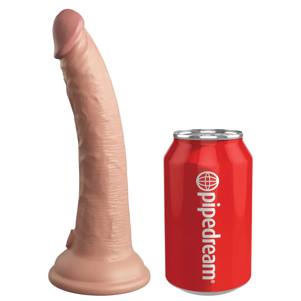 King Cock Elite Vibrating 7" Dual Density Silicone Dildo