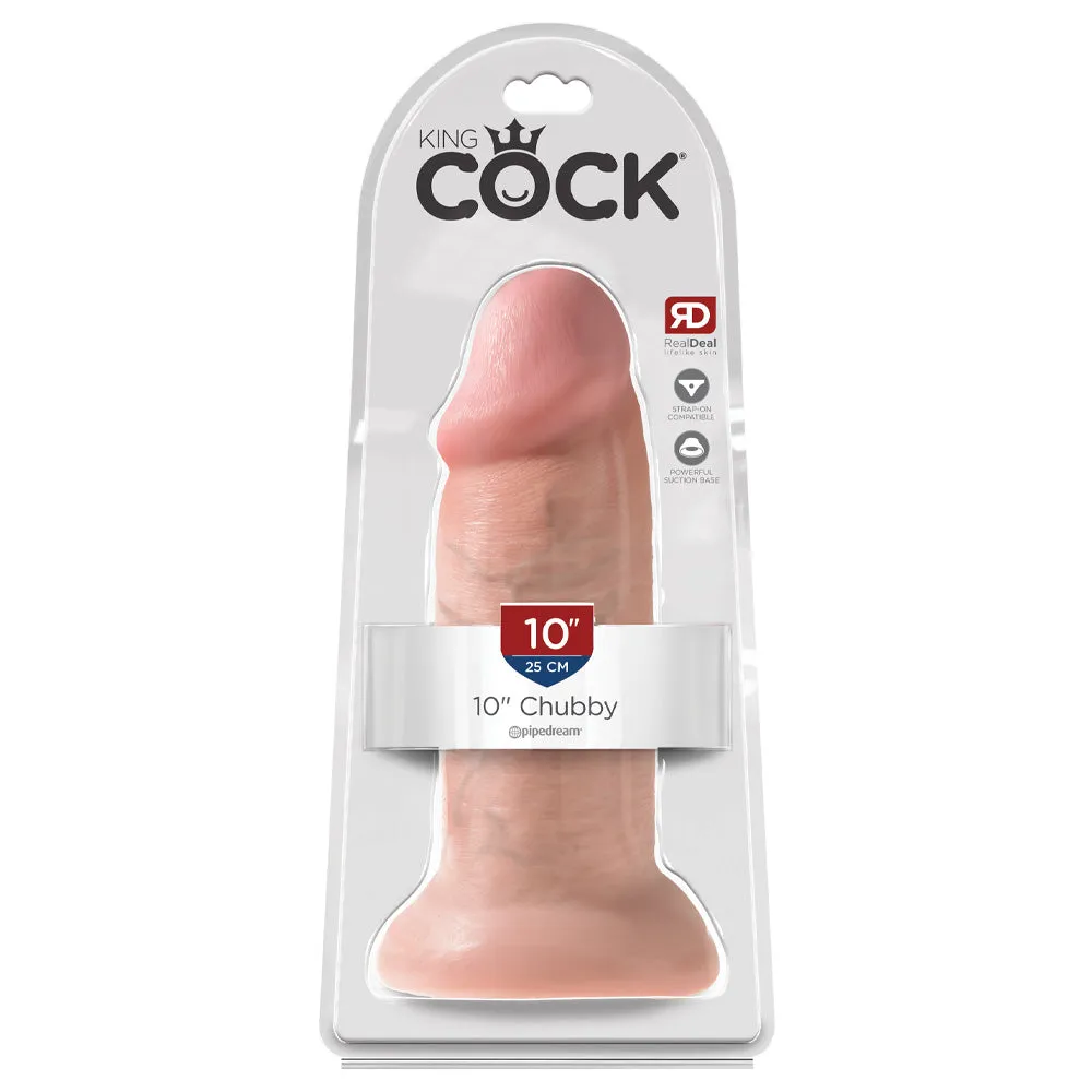 King Cock Realistic 10" Chubby Cock With Suction Cup