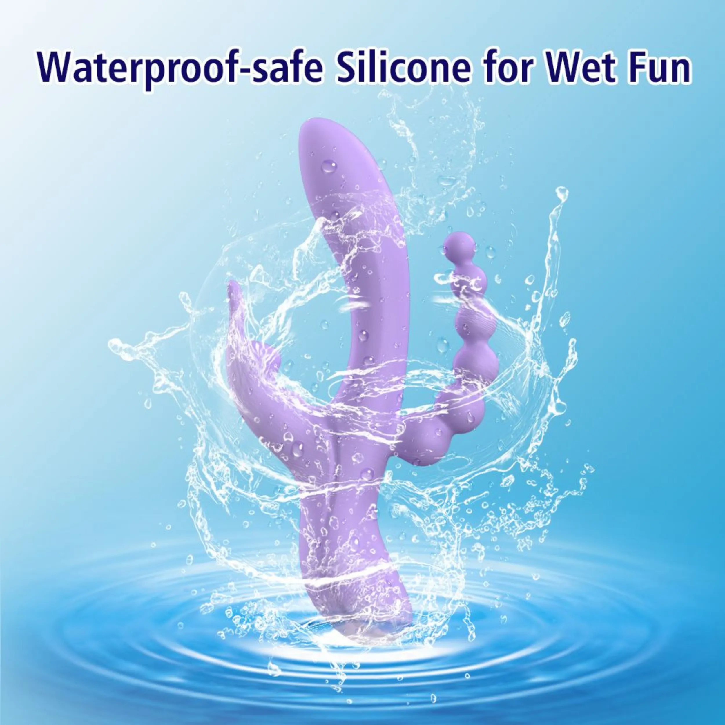 Lavender Trifecta Silicone Triple Stimulator - Powerful Vibes in Dual Motors!
