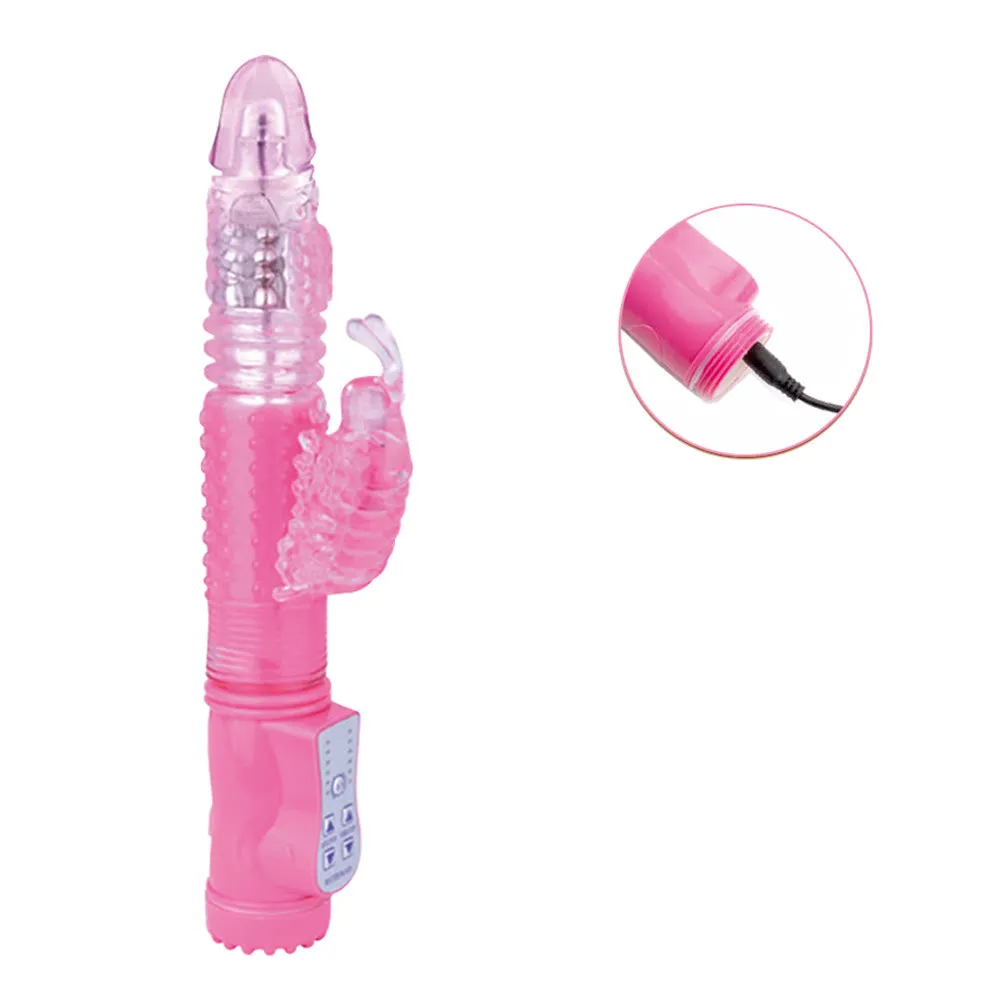 Leto Rechargeable Thrusting Rotating Beads Rabbit Vibrator