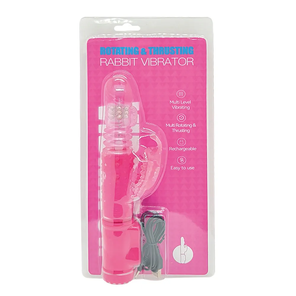 Leto Rechargeable Thrusting Rotating Beads Rabbit Vibrator