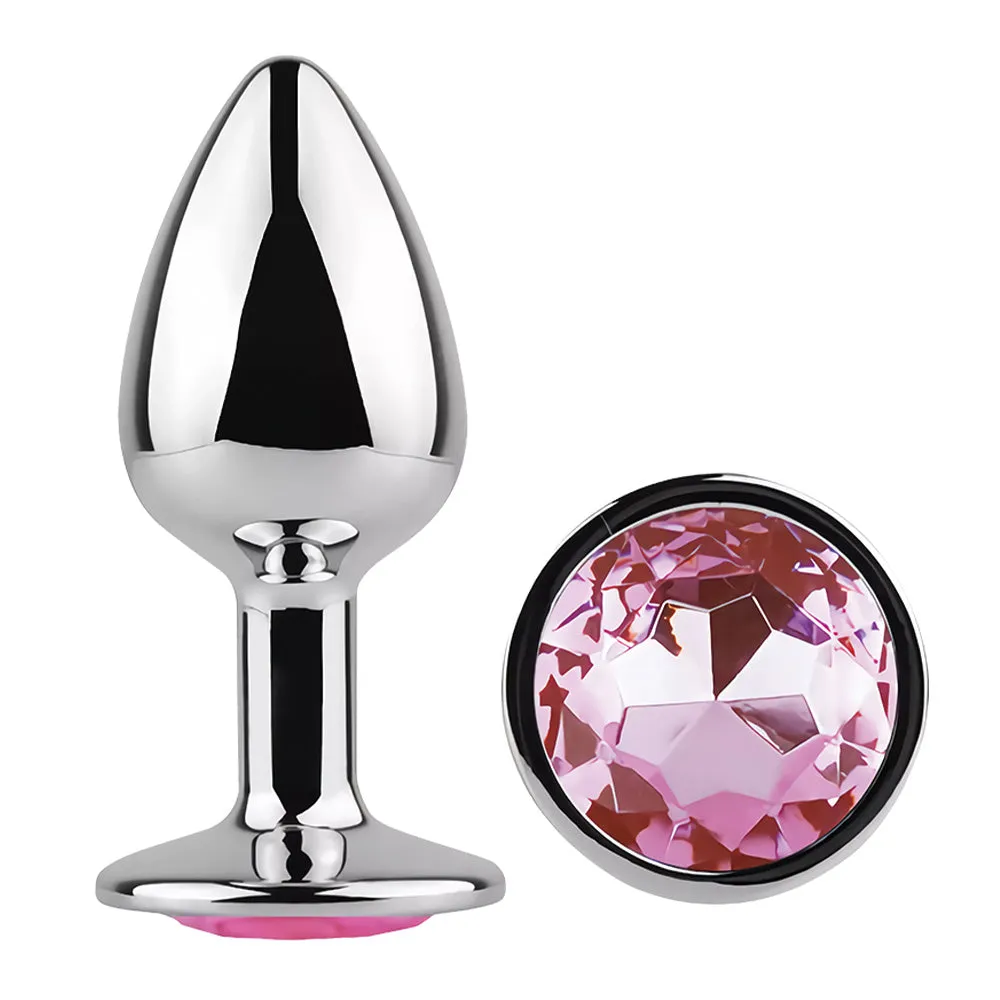Leto Strobe Metal Butt Plug With Crystal - Small