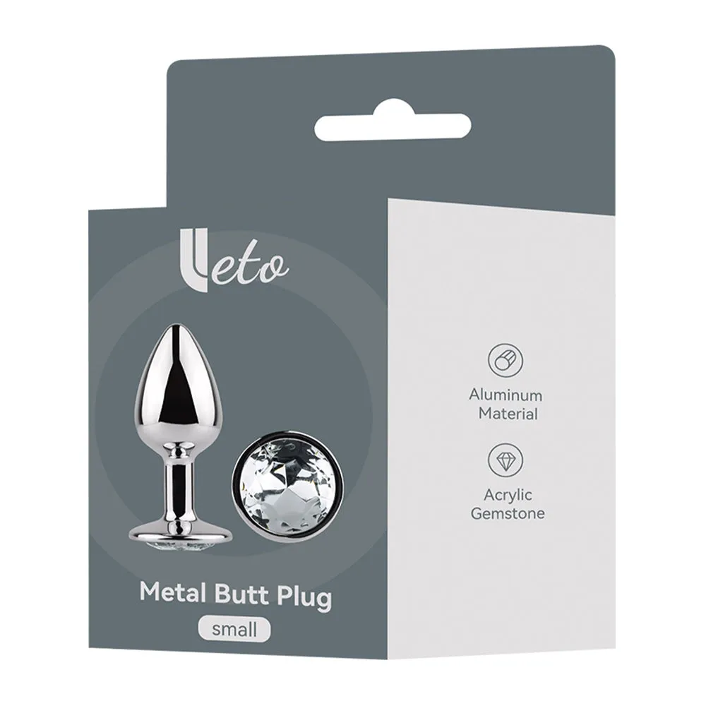 Leto Strobe Metal Butt Plug With Crystal - Small