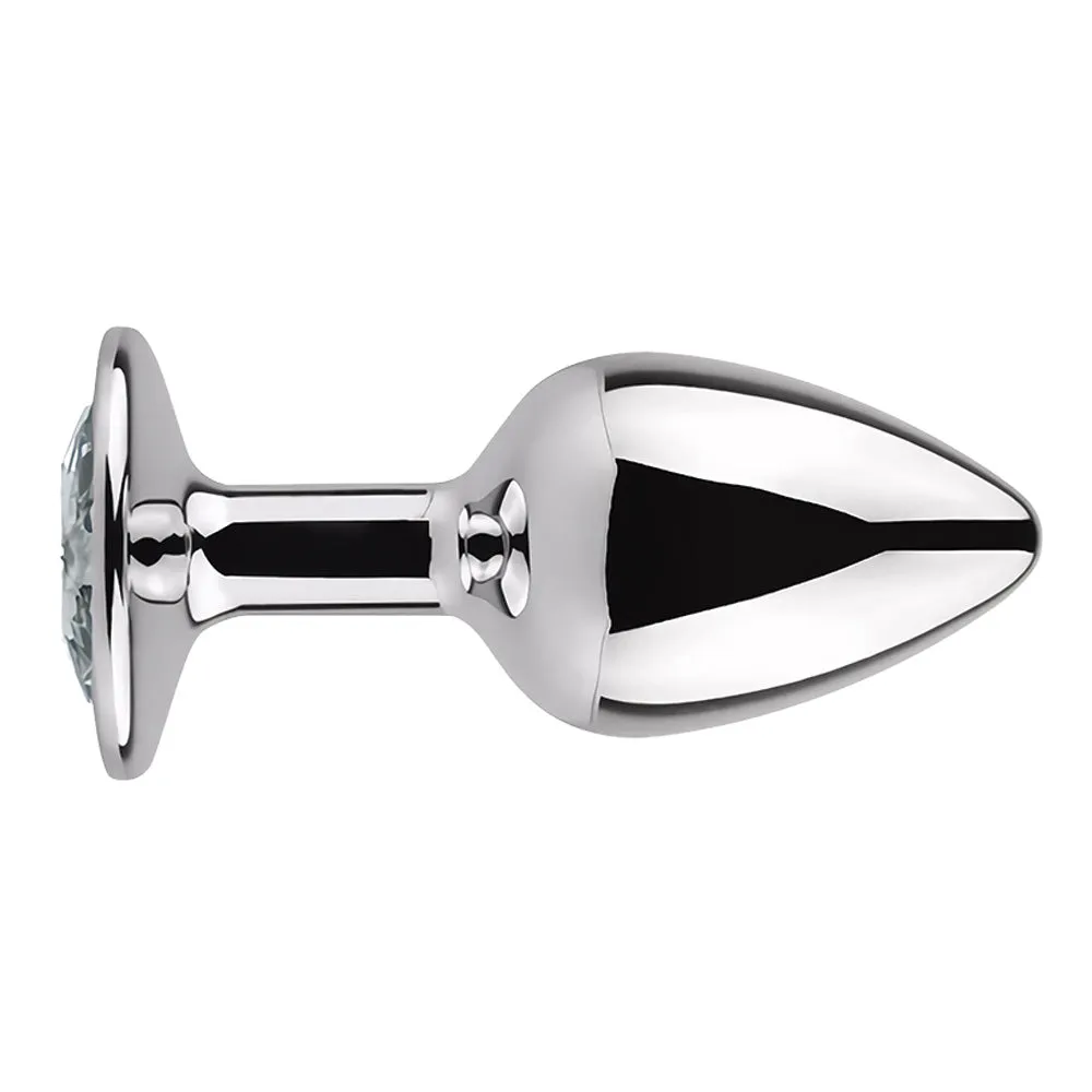 Leto Strobe Metal Butt Plug With Crystal - Small