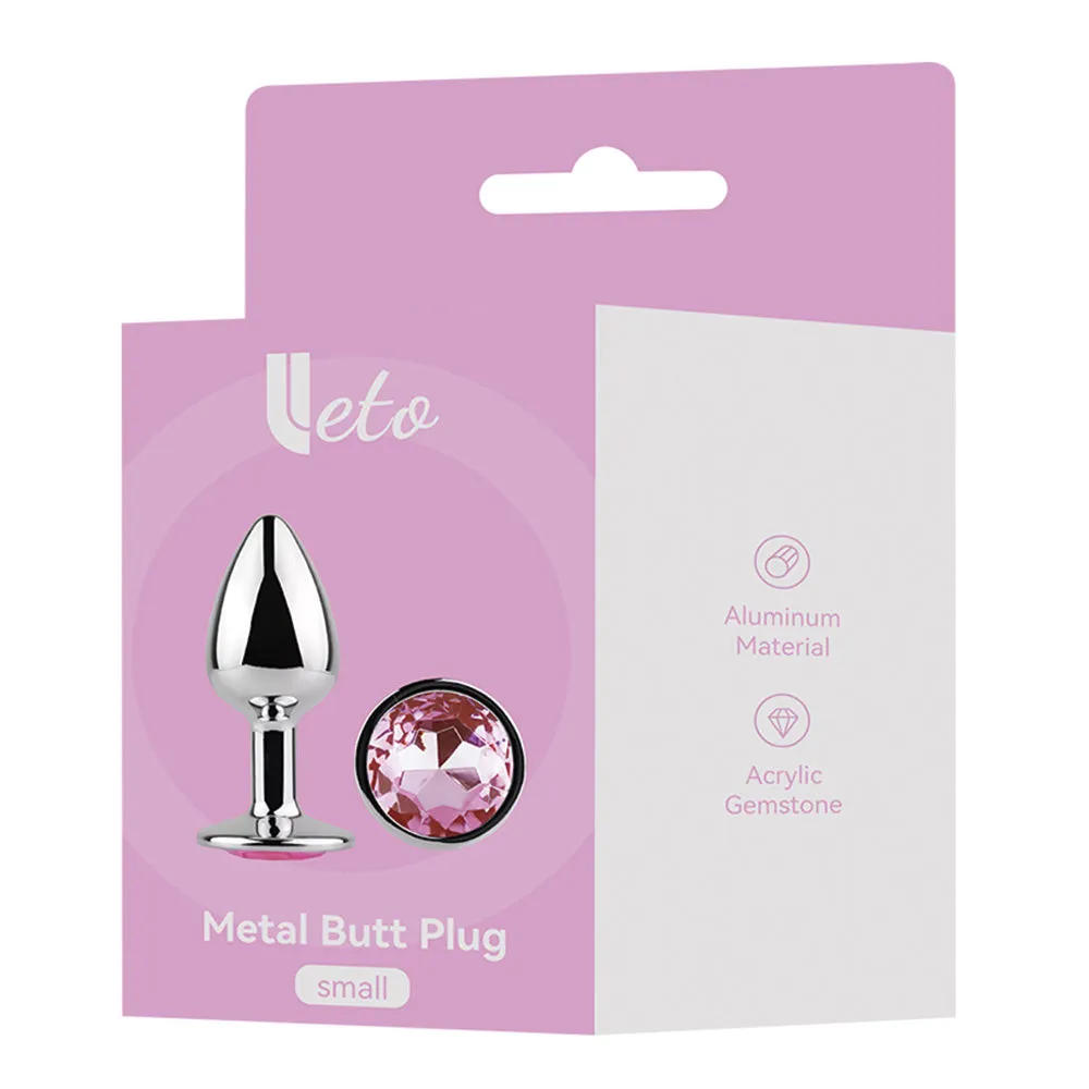 Leto Strobe Metal Butt Plug With Crystal - Small