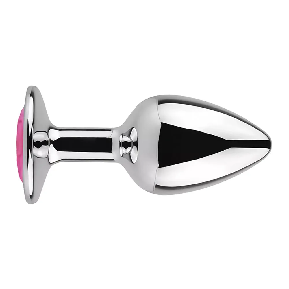 Leto Strobe Metal Butt Plug With Crystal - Small