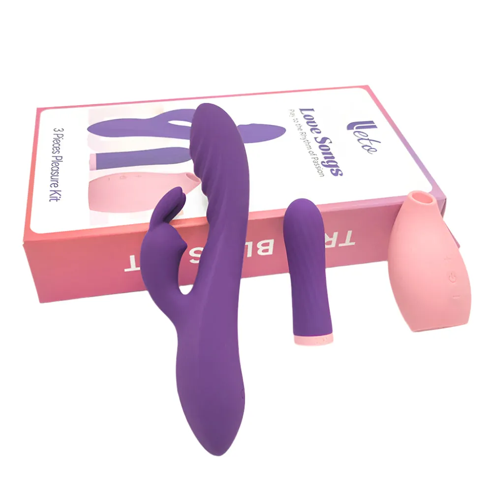 Leto Trio Bliss Clitoral Suction & Vibrating 3-Piece Kit