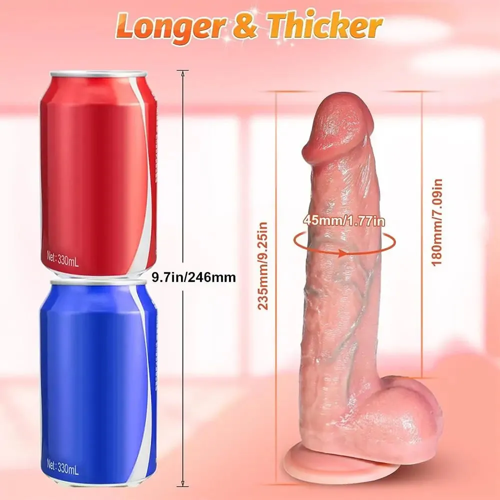 Lifelike Large Girthy Anal Dildos Realistic Silicone 9.25'' Dildo