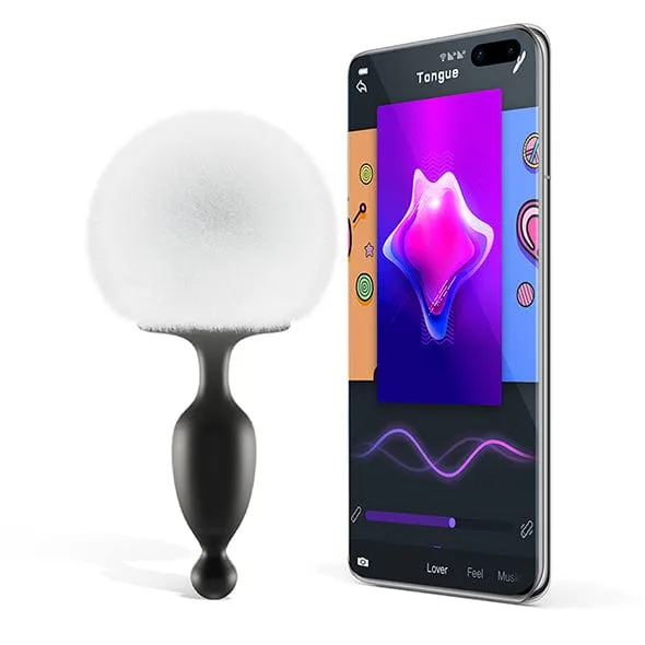 Magic Motion - Bunny App Controlled Vibrating Bunny Tail Anal Plug (Black)