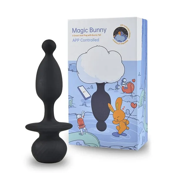 Magic Motion - Bunny App Controlled Vibrating Bunny Tail Anal Plug (Black)