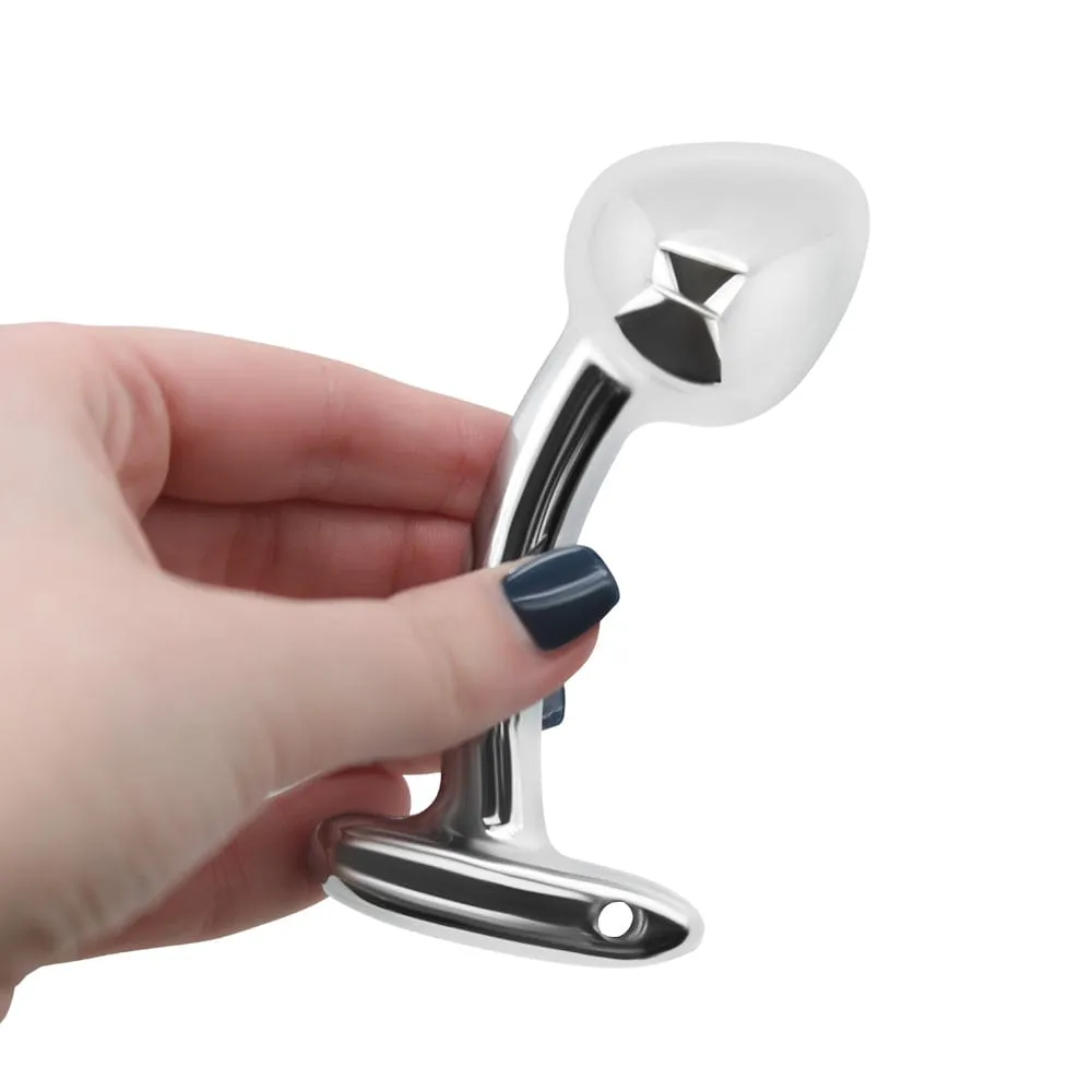 Metal Weighted Prostate Pull Bead Plug With Curved Handle