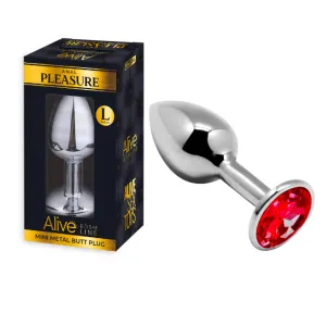Mini Metal Butt Plug Anal Pleasure RED Large