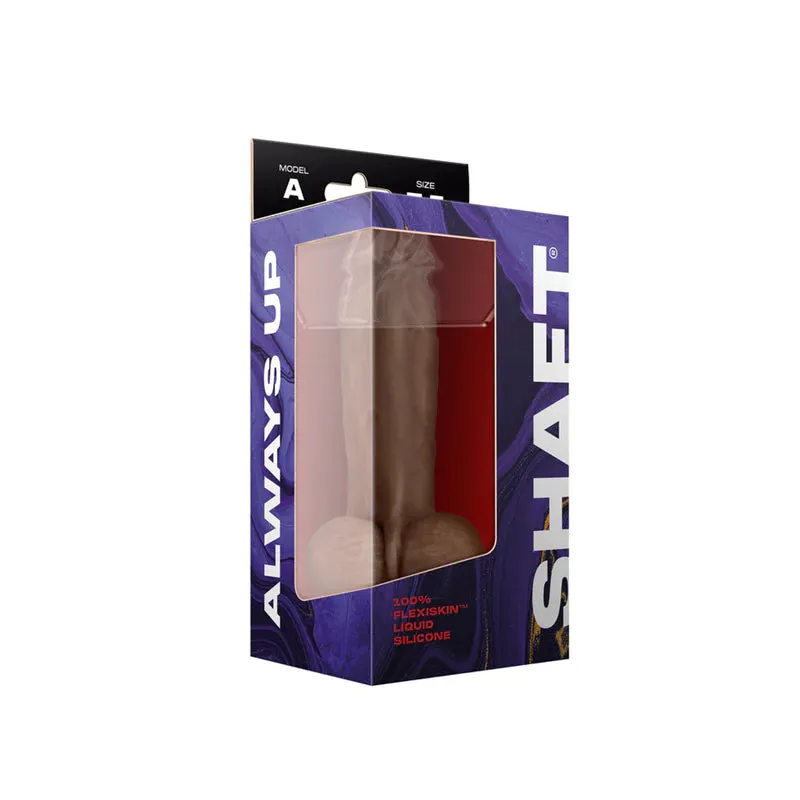 Model A SHAFT ALWAYS UP Flexiskin Liquid Silicone Realistic Dildo with Balls Oak