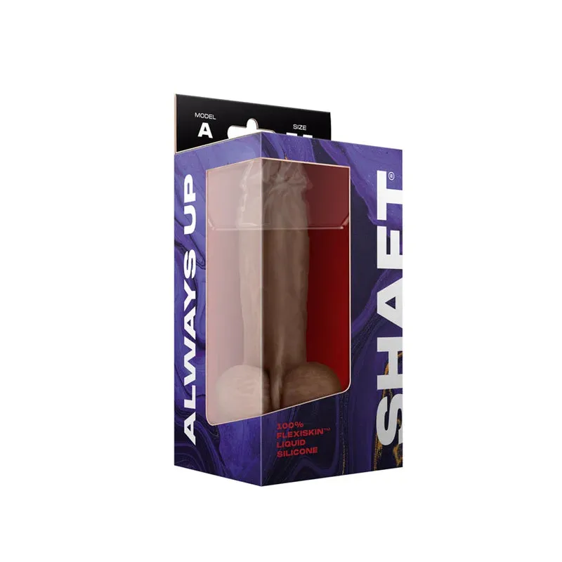 Model A SHAFT ALWAYS UP Flexiskin Liquid Silicone Realistic Dildo with Balls Pine 7.5", 8.5", 9.5"