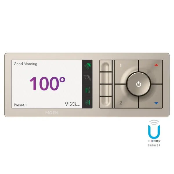 Moen U Shower Smart Home Connected Bathroom Controller, 4-Outlet Digital Wall Mounted, TS3304TB