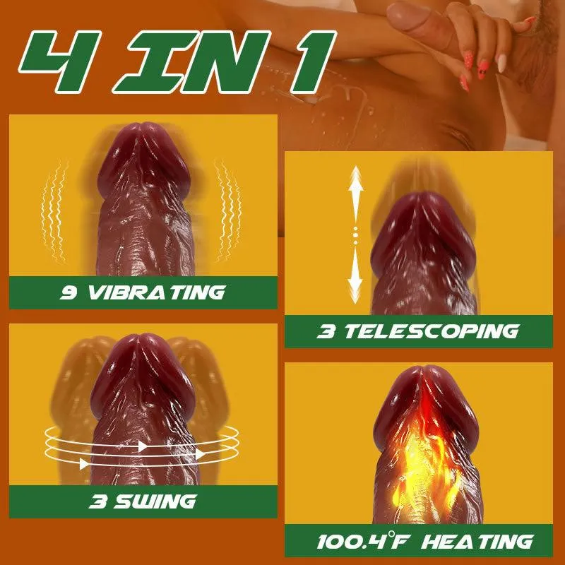 Neil 9 Vibrating 3 Telescoping Swinging Realistic Dildos Heating Dildo Vibrator 8.86"