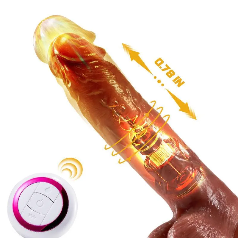Neil 9 Vibrating 3 Telescoping Swinging Realistic Dildos Heating Dildo Vibrator 8.86"