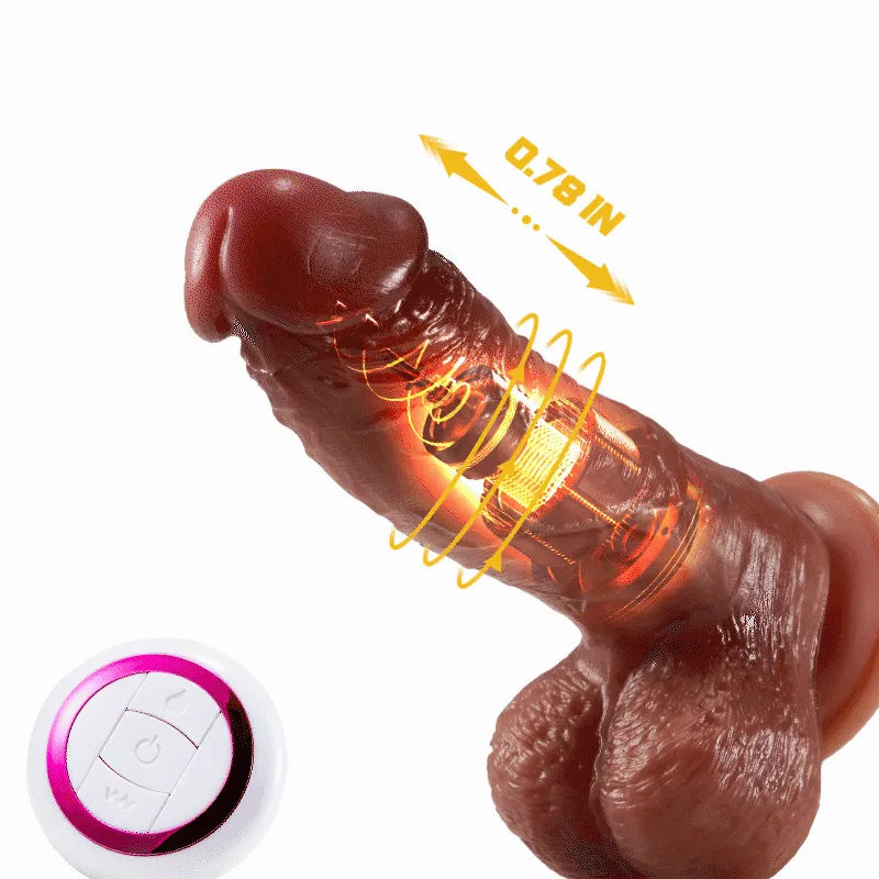 Neil 9 Vibrating 3 Telescoping Swinging Realistic Dildos Heating Dildo Vibrator 8.86"