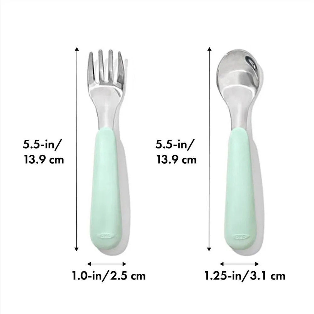 OXO Tot Fork & Spoon Set Opal