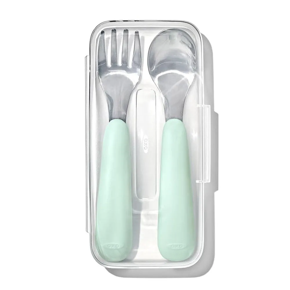 OXO Tot On-The-Go Fork And Spoon Set Opal