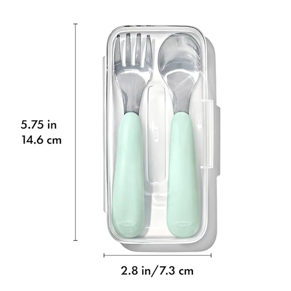 OXO Tot On-The-Go Fork And Spoon Set Opal