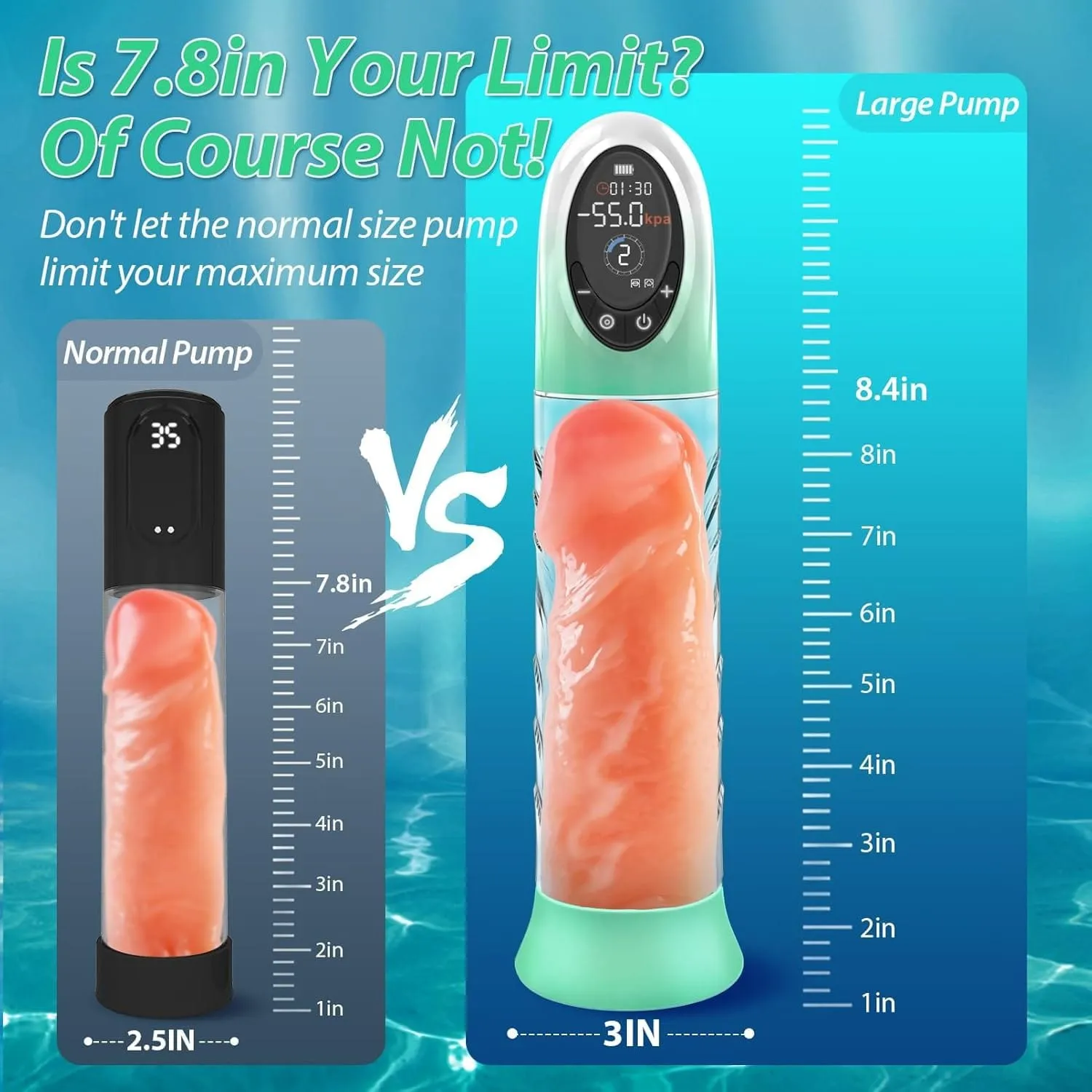 Penis Enlargement Extend Pump Water Massage Cup For Male Masturbation