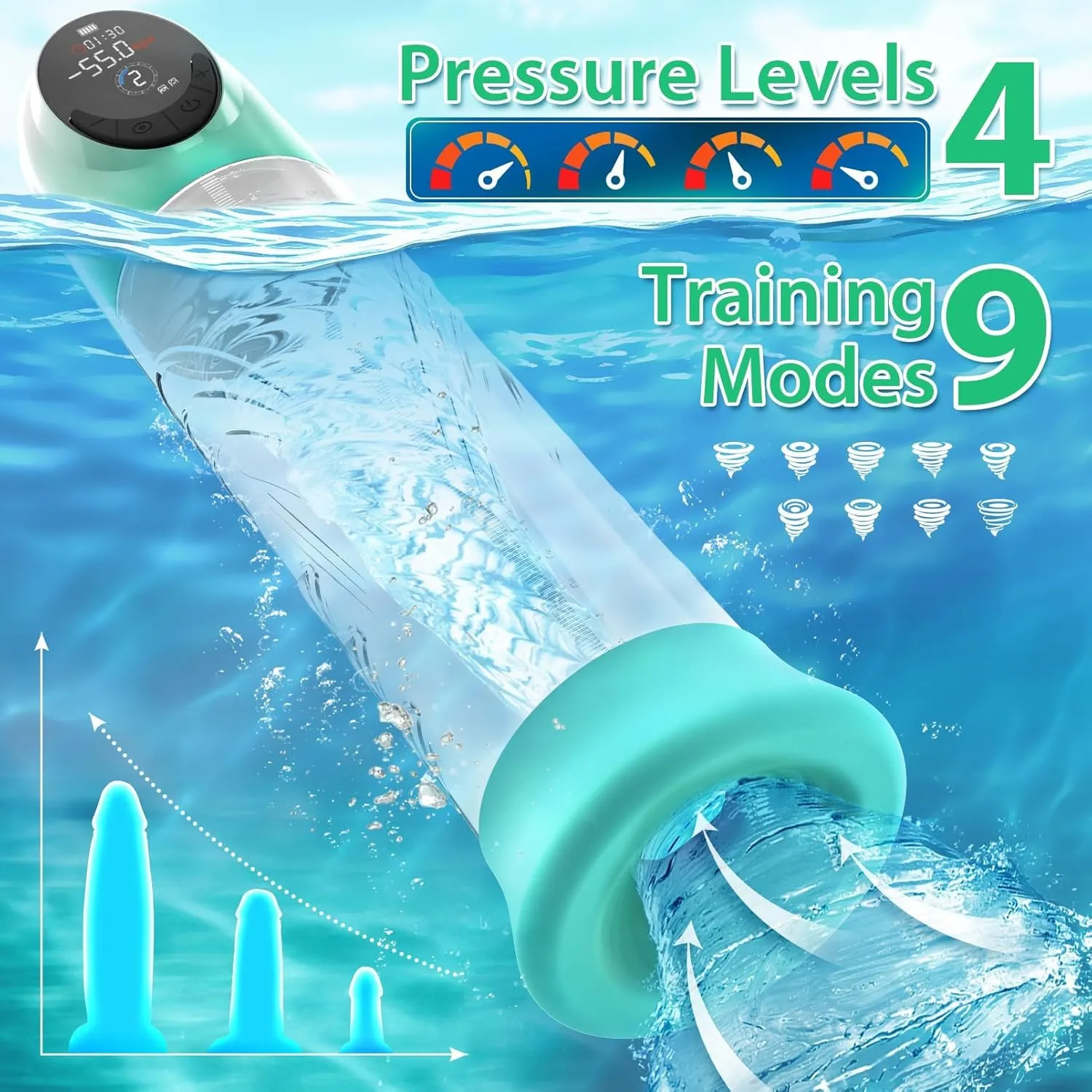 Penis Enlargement Extend Pump Water Massage Cup For Male Masturbation
