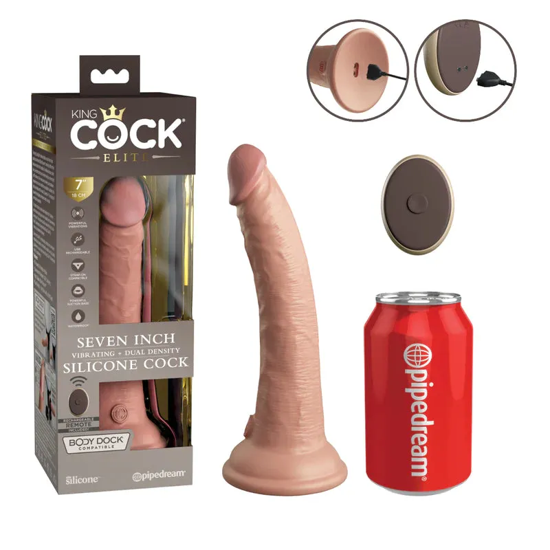 Pipedream King Cock Elite Vibrating Dual Density Silicone Dildo