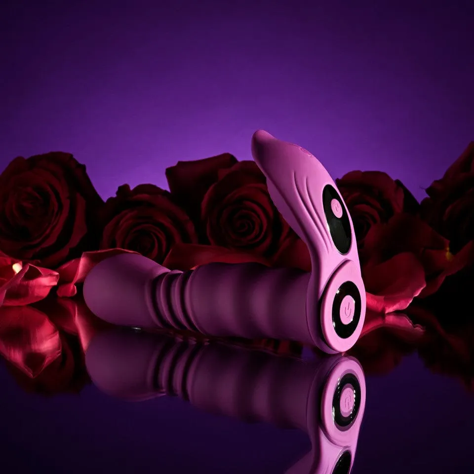 Playboy - Match Play Vibrating Thrusting Dildo with Cock Ring (Pink)