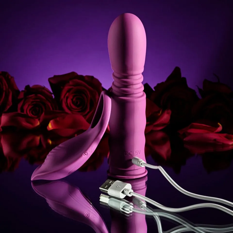 Playboy - Match Play Vibrating Thrusting Dildo with Cock Ring (Pink)