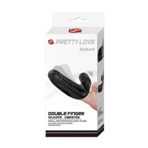 Pretty Love - Abbott Double Finger Sleeve Vibrator (Black)