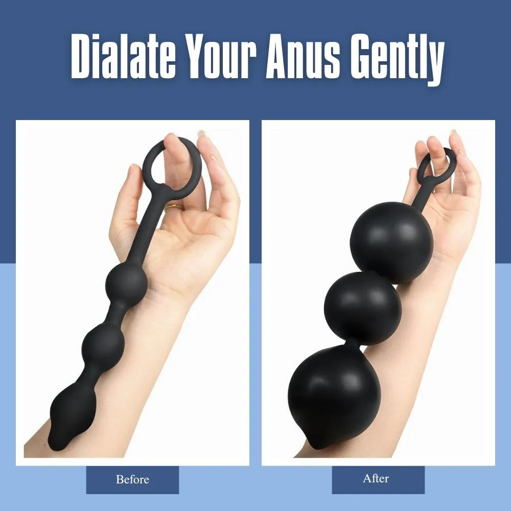 Propinkup Inflatable Silicone Anal Beads Air Pump Detachable Adjustable Size Adult Sex Toy