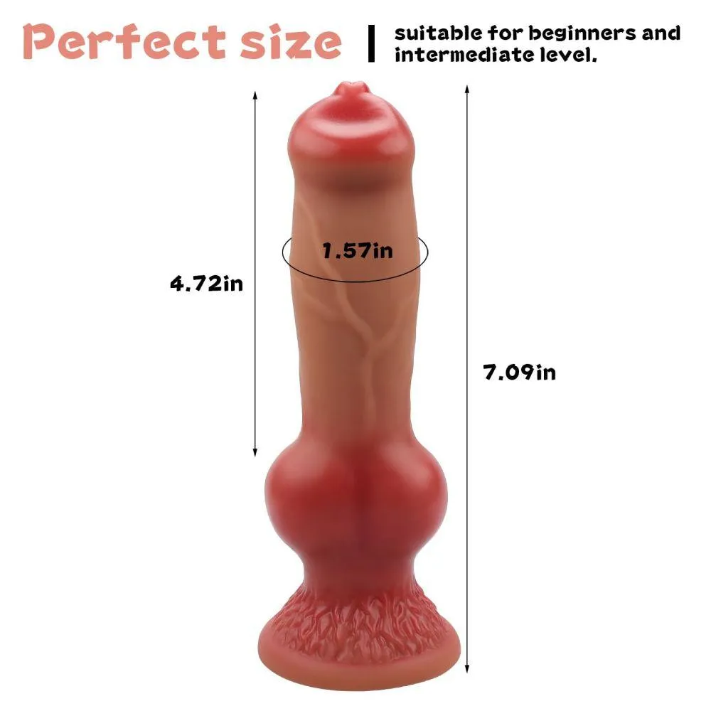 Realistic Dog Dildo Liquid Silicone Canine Dildos with Suction Cup