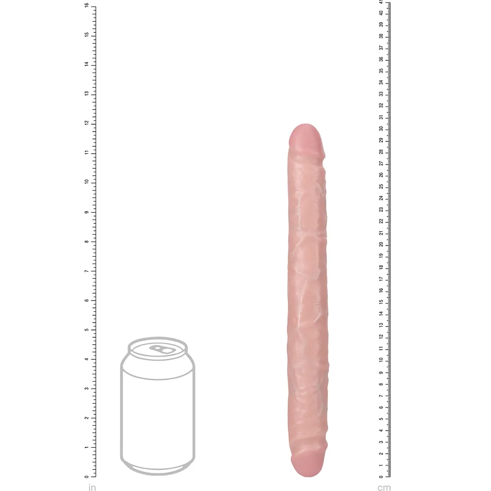 RealRock 12" Straight Slim Double-Ended Dildo
