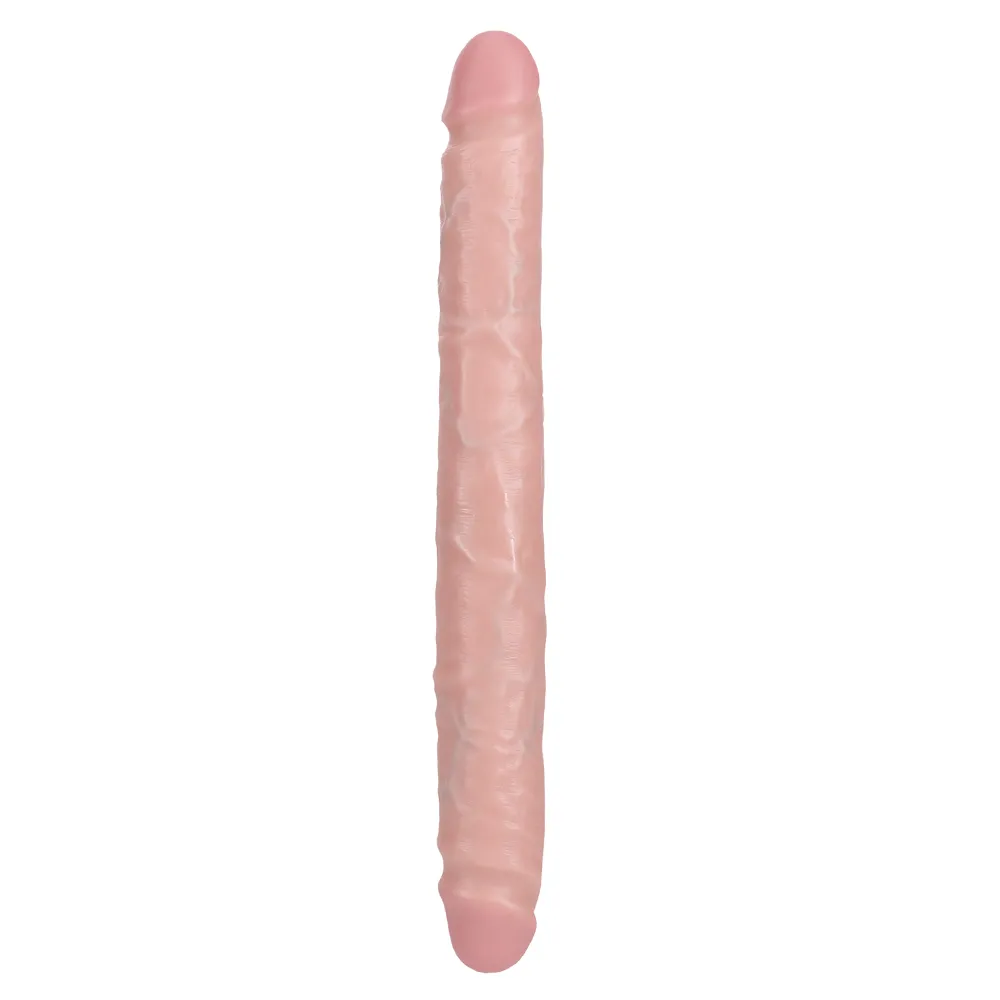 RealRock 12" Straight Slim Double-Ended Dildo