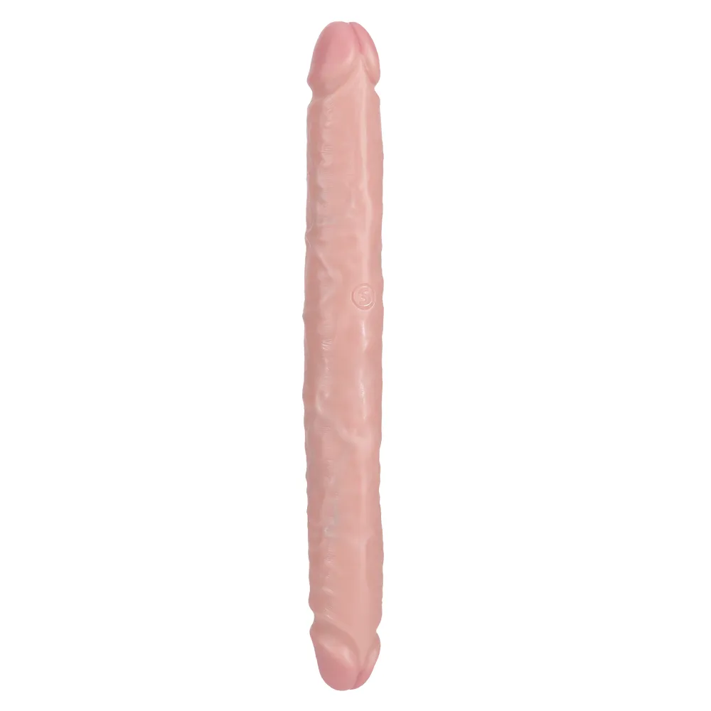 RealRock 12" Straight Slim Double-Ended Dildo